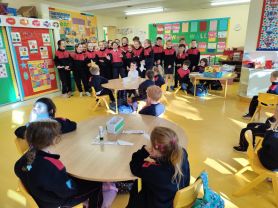5th Class and Junior Infants buddy up for Friendship Week 