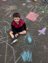 Maths week - Outdoor Chalk in Junior Infants!